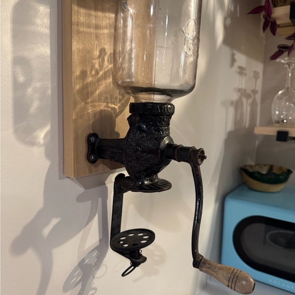Other - Vintage Black Wall-Mounted Coffee Grinder